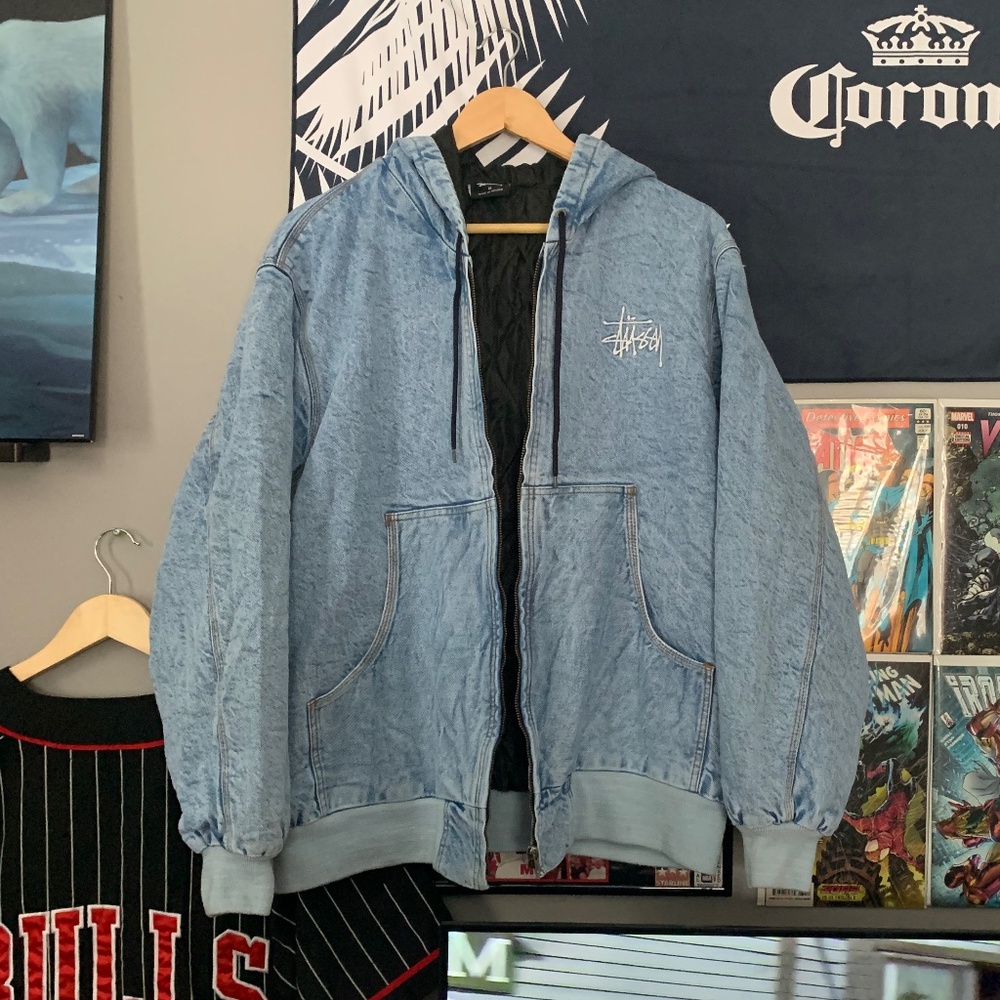 Stussy Denim Zip Down Jacket - Picture 2 of 9